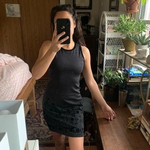 Vintage 90s Metallic & Velvet Dress size S